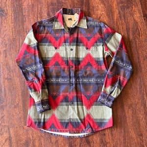 Aztec print button up